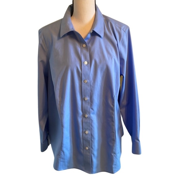 Talbots No Iron Chambray Shirt Size 18 WP - Picture 3 of 8